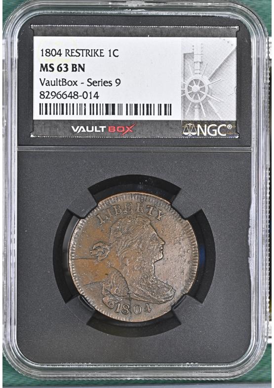 1804 RESTRIKE 1C NGC MS63BN FRONT