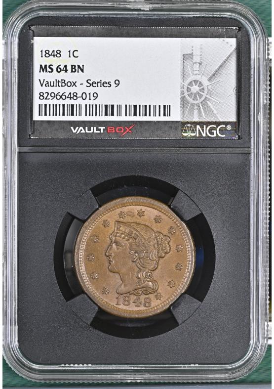 1848 1C NGC MS64BN FRONT