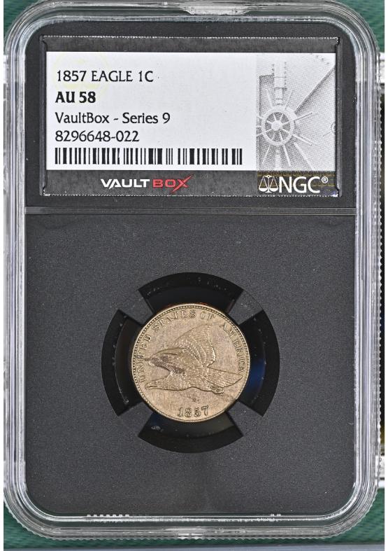 1857 EAGLE 1C NGC AU58 FRONT