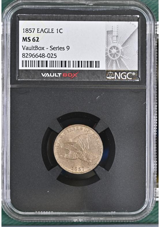 1857 EAGLE 1C NGC MS62 FRONT