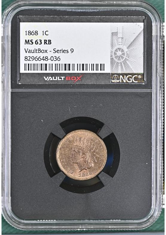 1868 1C NGC MS63RB FRONT