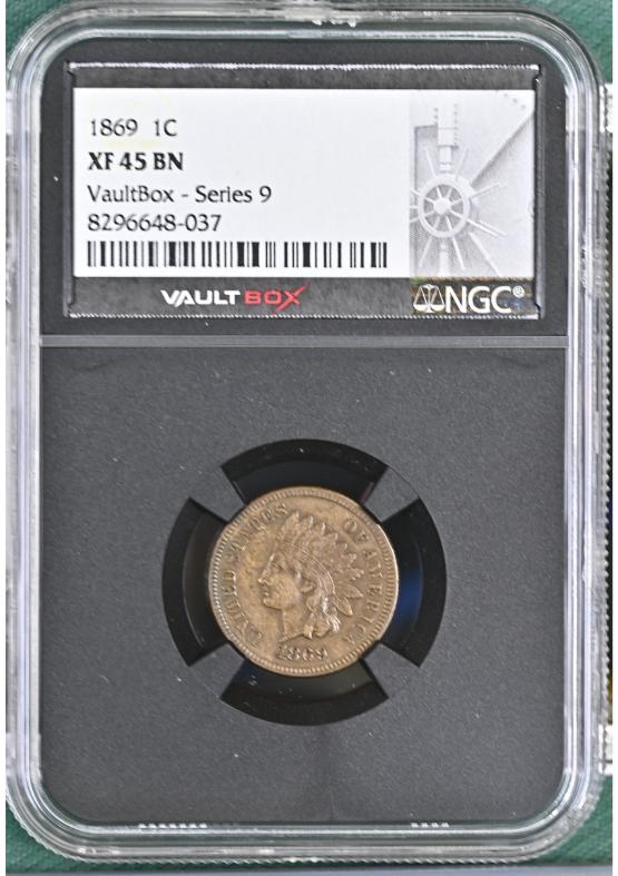 1869 1C NGC XF45BN FRONT