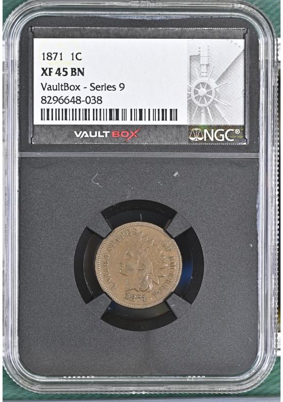 1871 1C NGC XF45BN FRONT