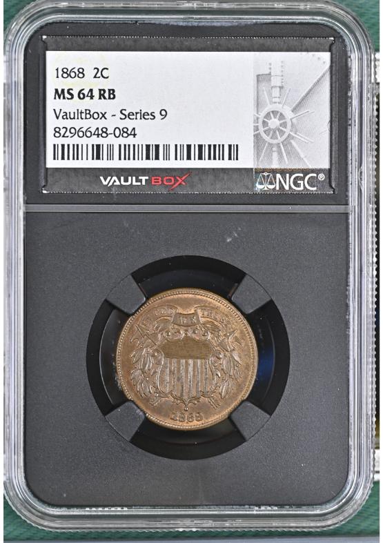 1868 2C NGC MS64RB FRONT
