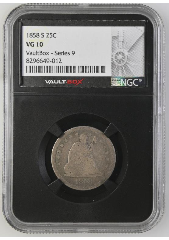 1858-S 25C NGC VG10 FRONT