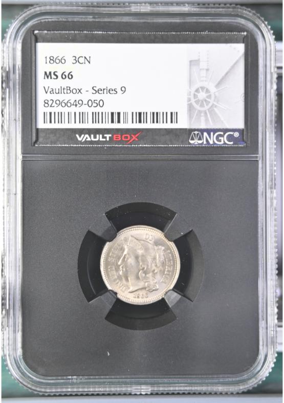 1866 3CN NGC MS66 FRONT