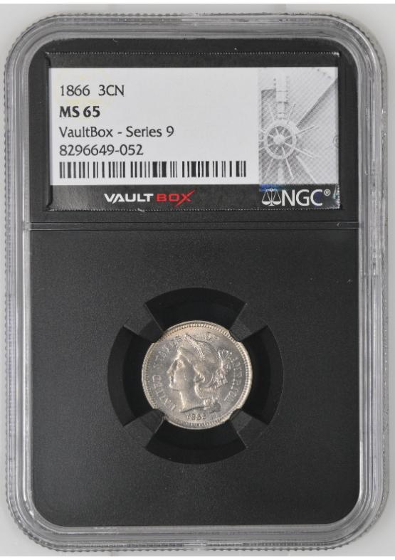 1866 3CN NGC MS65 FRONT