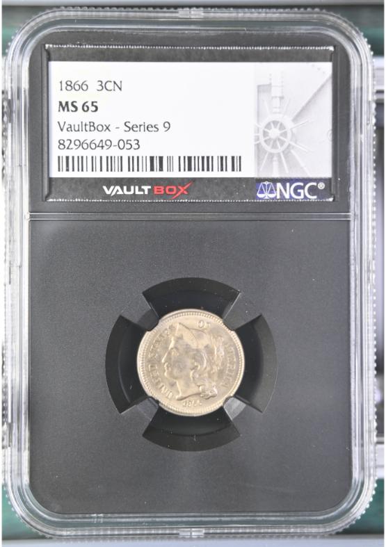 1866 3CN NGC MS65 FRONT