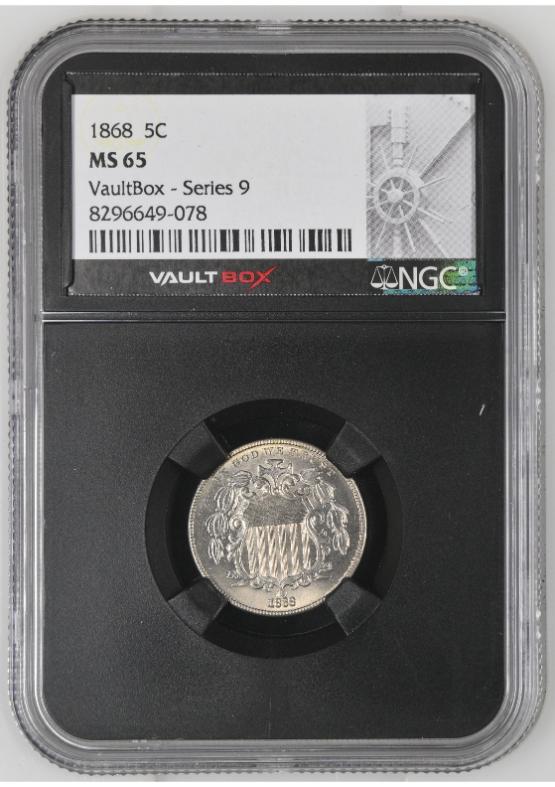 1868 5C NGC MS65 FRONT