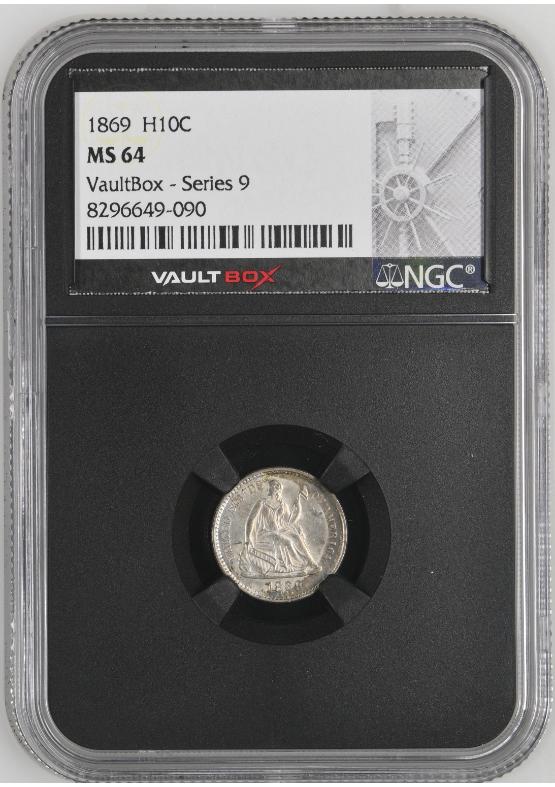1869 H10C NGC MS64 FRONT