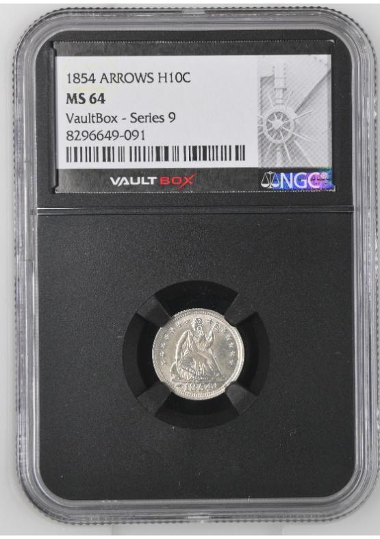 1854 ARROWS H10C NGC MS64 FRONT