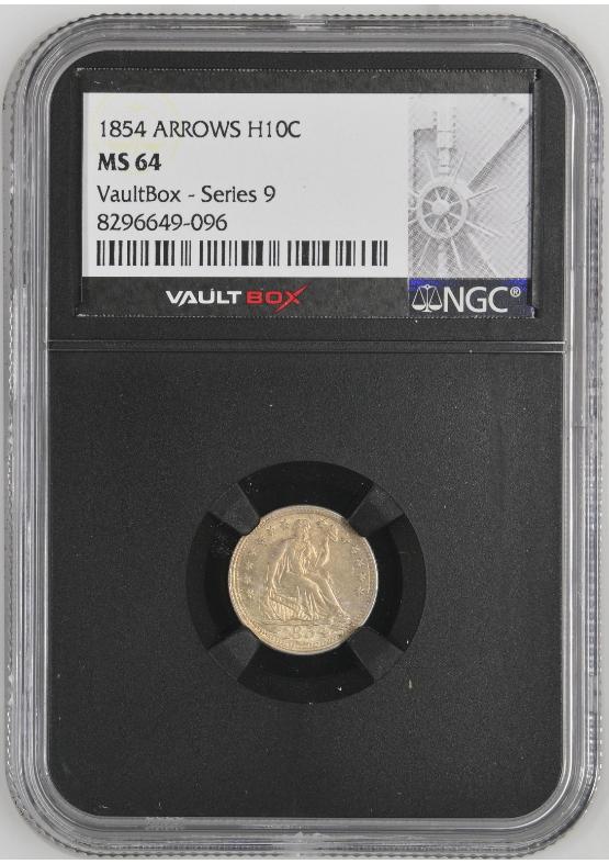 1854 ARROWS H10C NGC MS64 FRONT