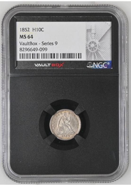 1852 H10C NGC MS64 FRONT