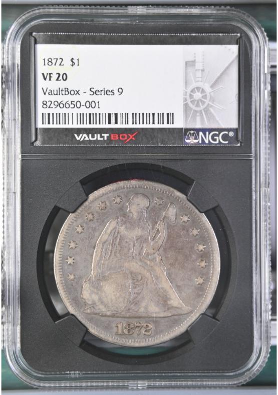 1872 $1 NGC VF20 FRONT