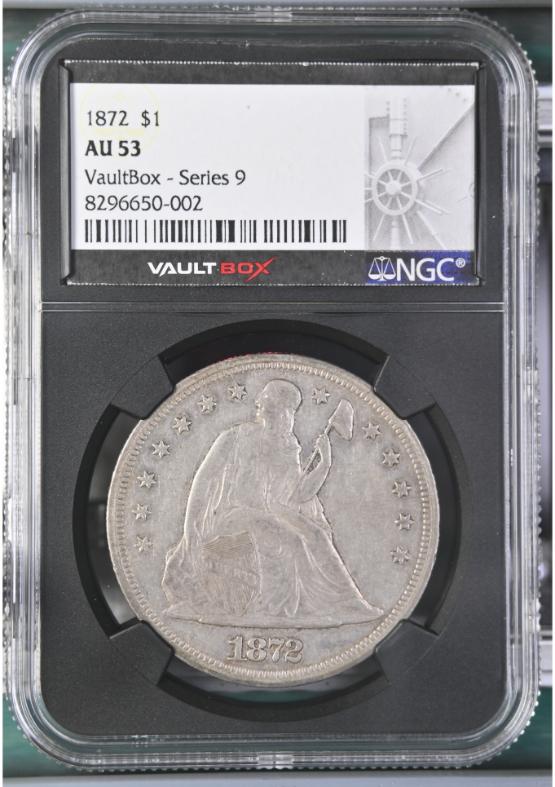 1872 $1 NGC AU53 FRONT