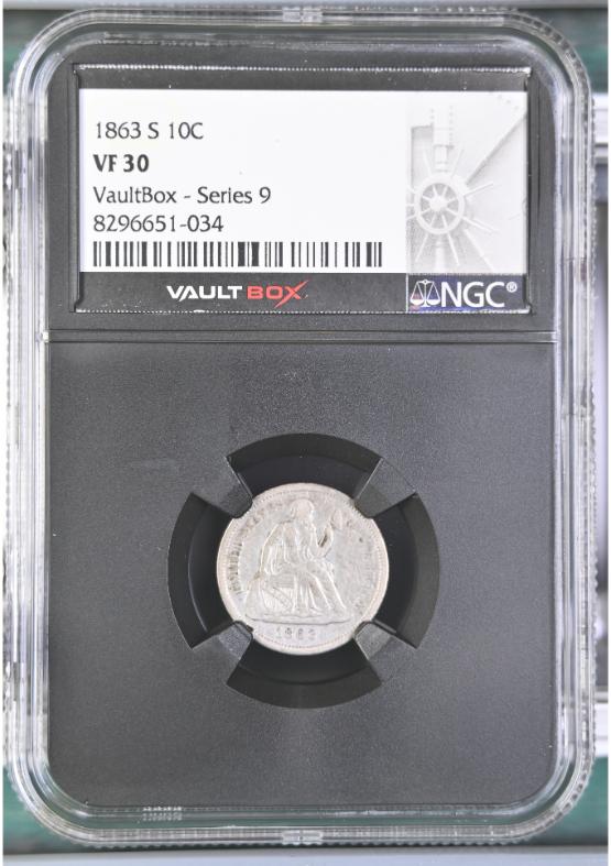 1863-S 10C NGC VF30 FRONT