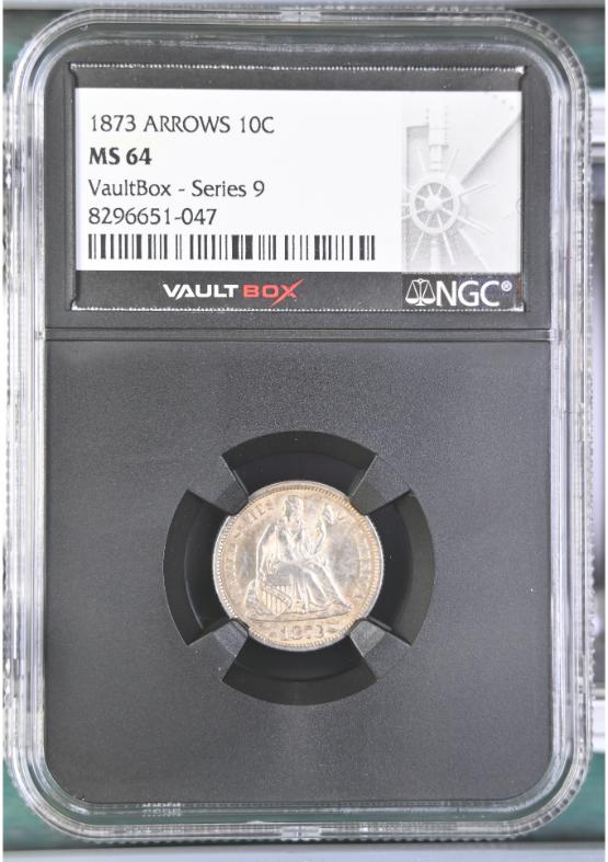 1873 ARROWS 10C NGC MS64 FRONT
