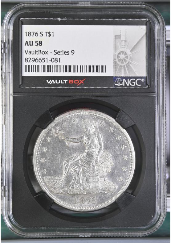 1876-S T$1 NGC AU58 FRONT