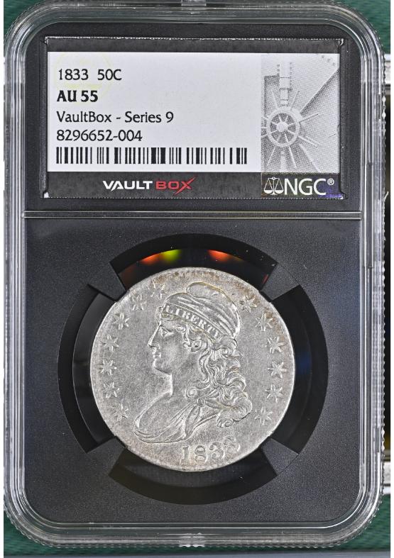 1833 50C NGC AU55 FRONT
