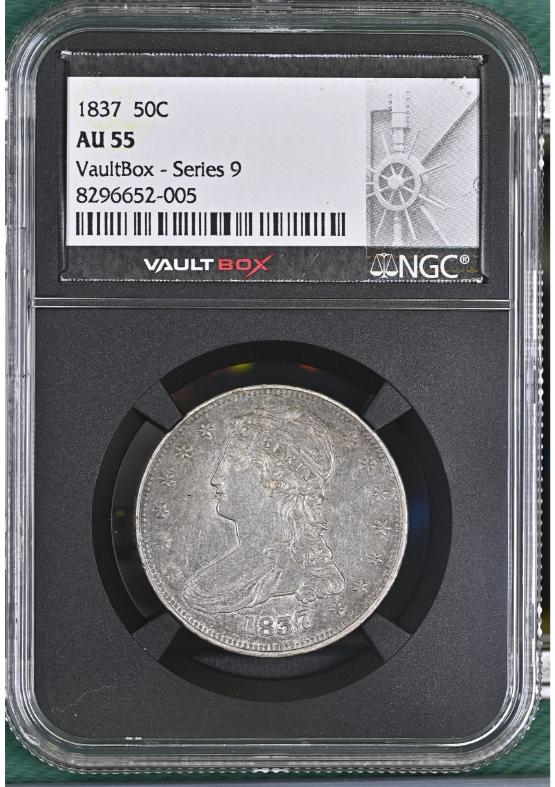 1837 50C NGC AU55 FRONT