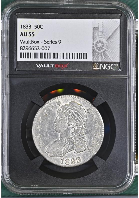 1833 50C NGC AU55 FRONT