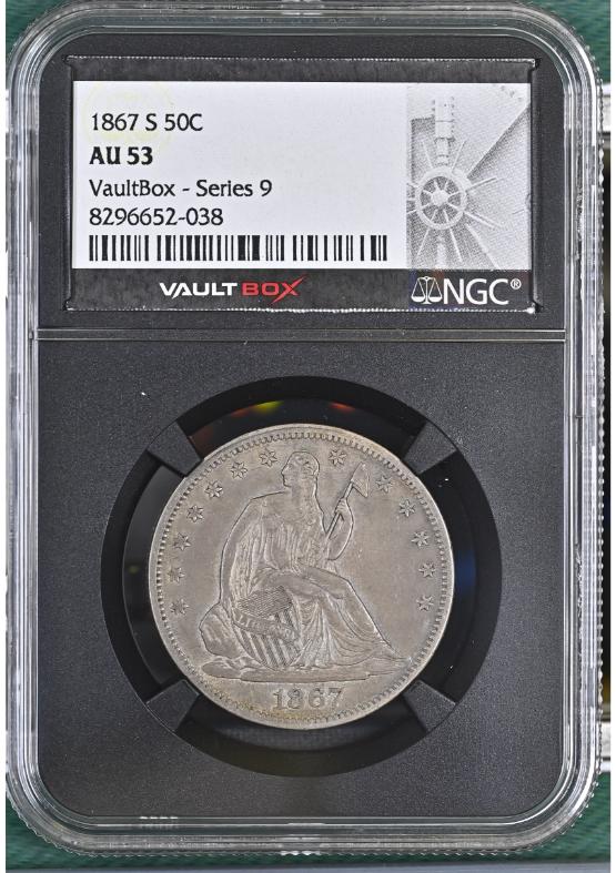 1867-S 50C NGC AU53 FRONT