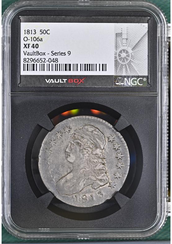 1813 O-106A 50C NGC XF40 FRONT