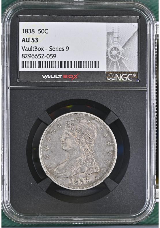 1838 50C NGC AU53 FRONT