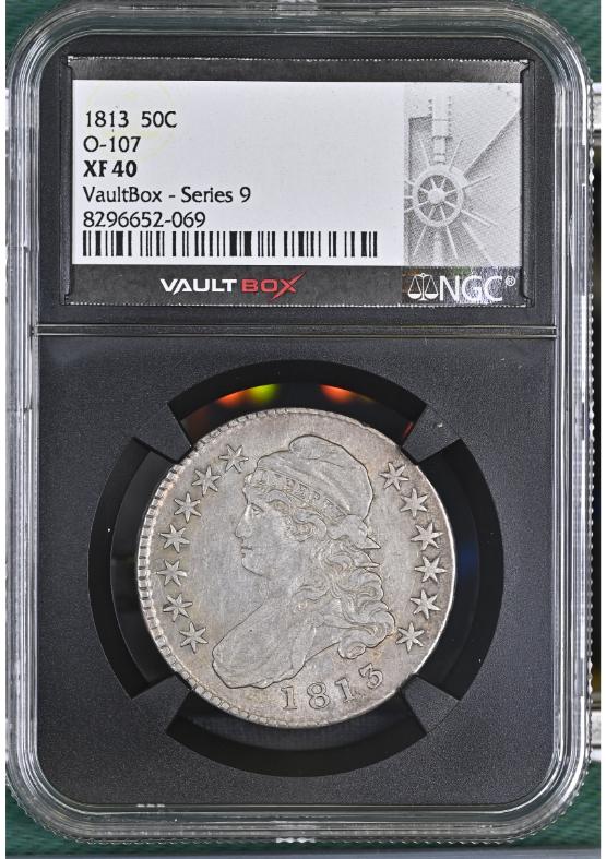 1813 O-107 50C NGC XF40 FRONT