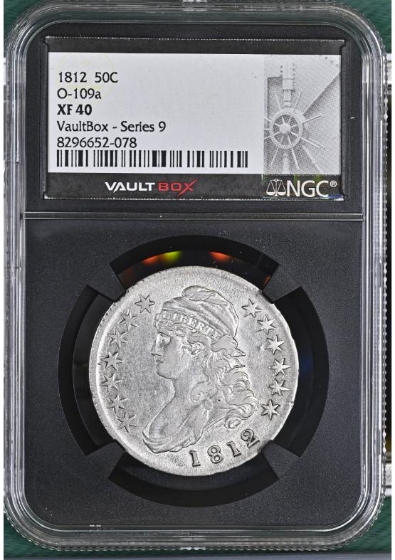 1812 O-109A 50C NGC XF40 FRONT