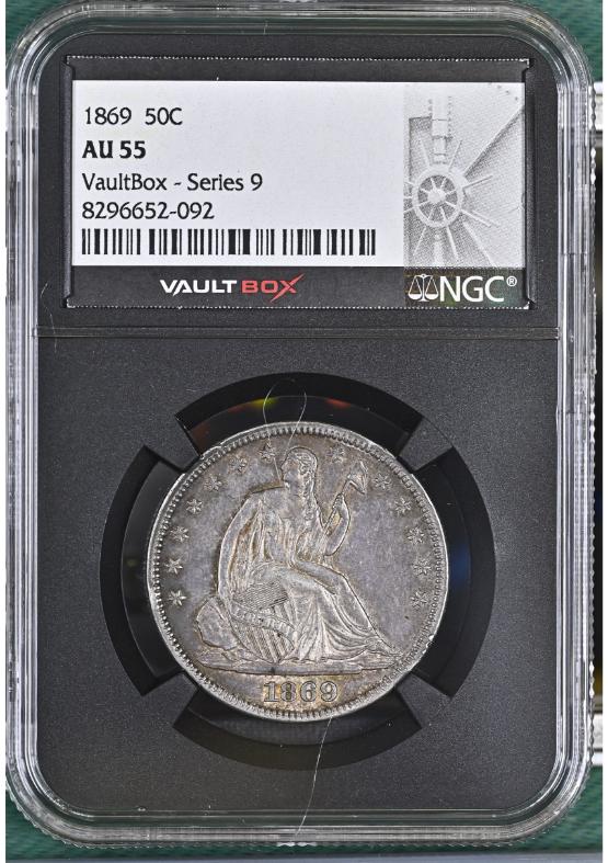 1869 50C NGC AU55 FRONT