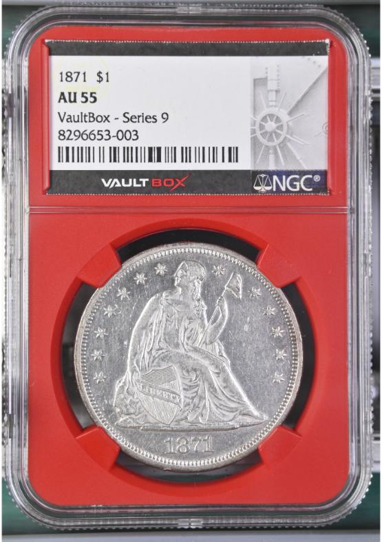 1871 $1 NGC AU55 FRONT