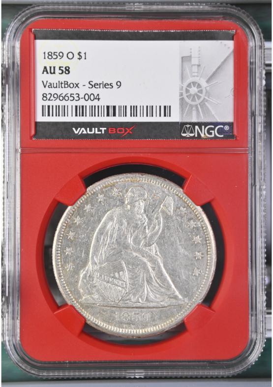 1859-O $1 NGC AU58 FRONT