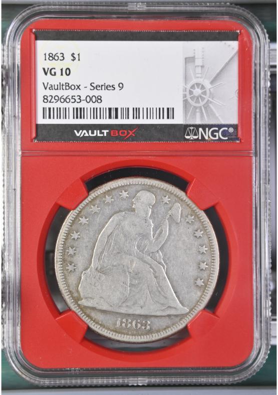 1863 $1 NGC VG10 FRONT