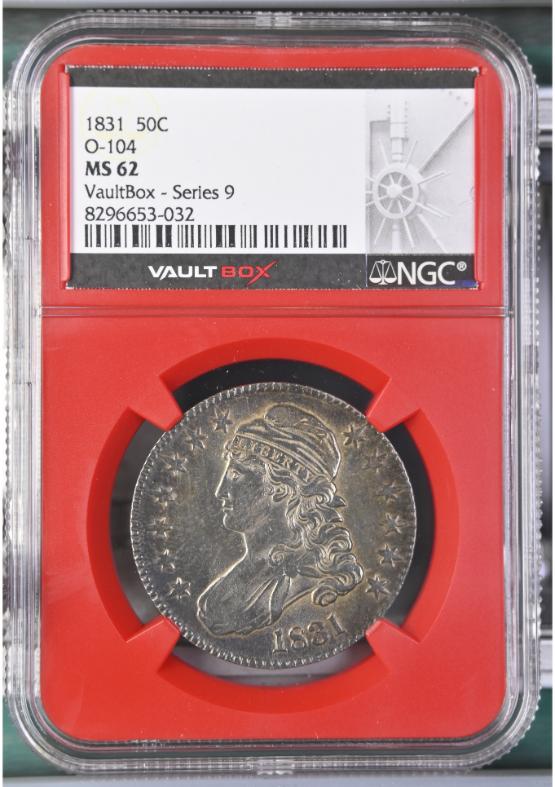 1831 O-104 50C NGC MS62 FRONT