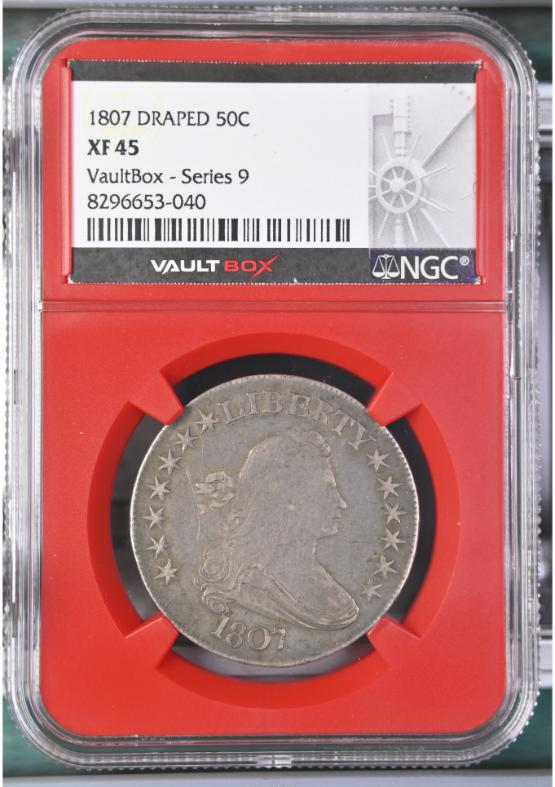 1807 DRAPED 50C NGC XF45 FRONT