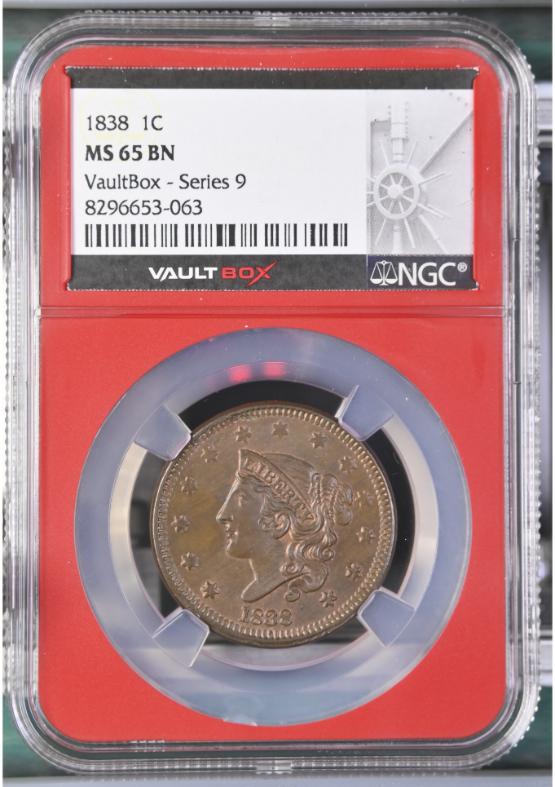 1838 1C NGC MS65BN FRONT