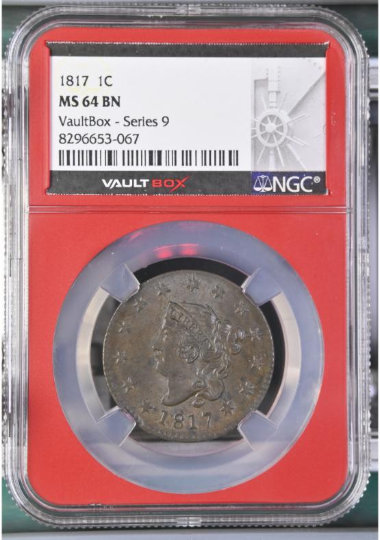 1817 1C NGC MS64BN FRONT