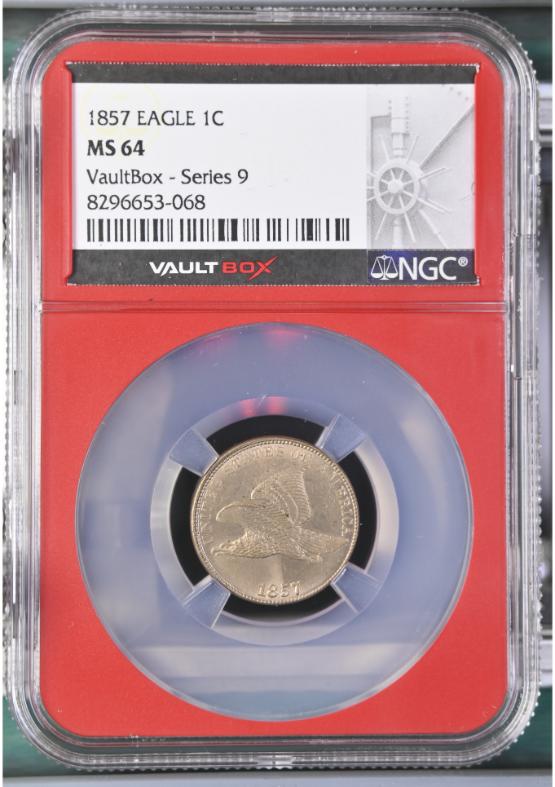1857 EAGLE 1C NGC MS64 FRONT