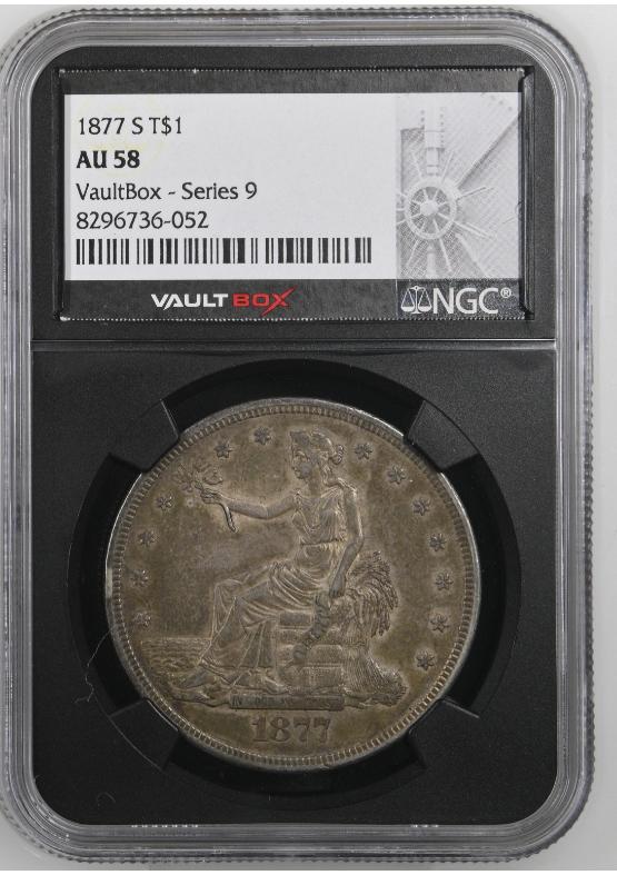 1877-S T$1 NGC AU58 FRONT