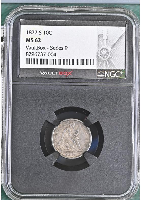 1877-S 10C NGC MS62 FRONT