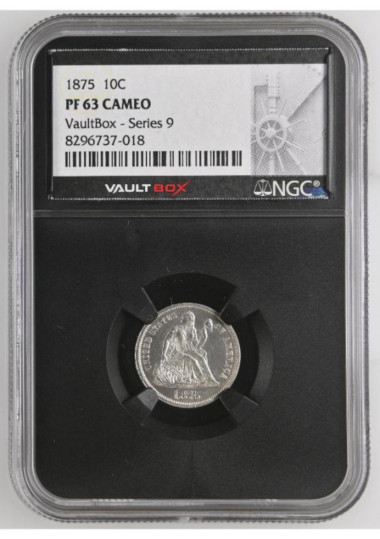 1875 10C NGC PF63 CAMEO FRONT