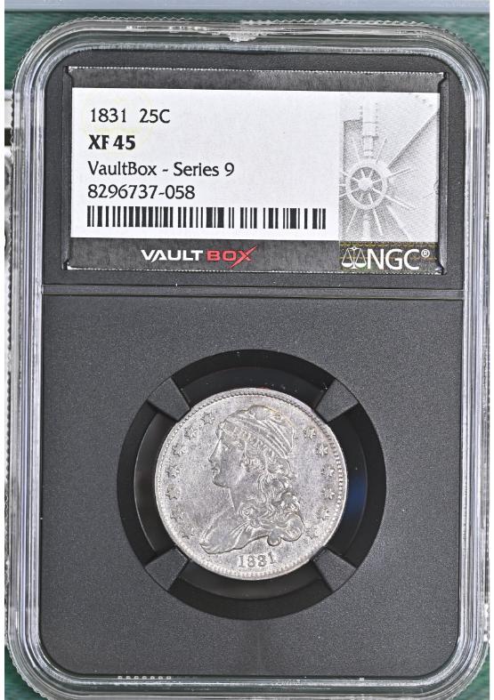 1831 25C NGC XF45 FRONT