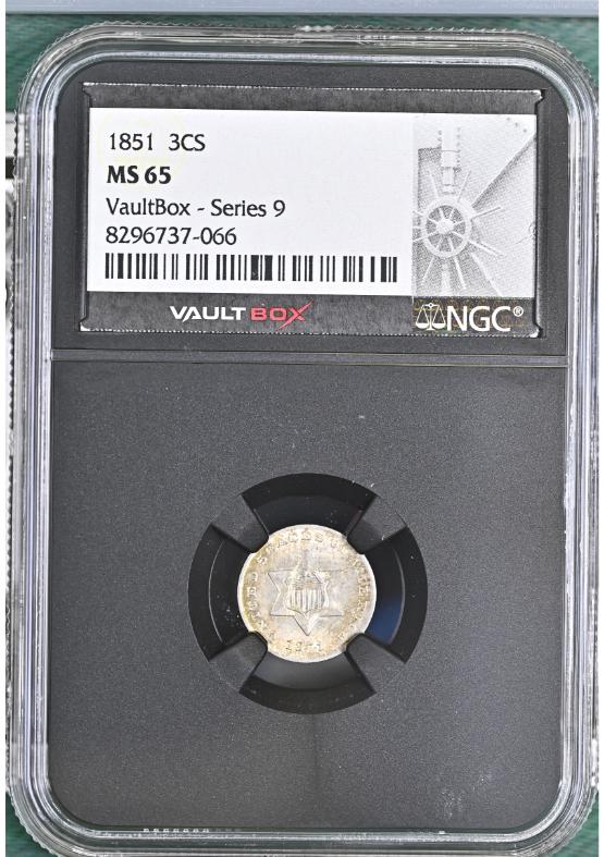 1851 3CS NGC MS65 FRONT