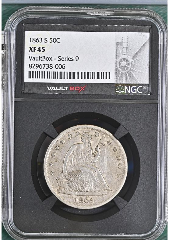 1863-S 50C NGC XF45 FRONT