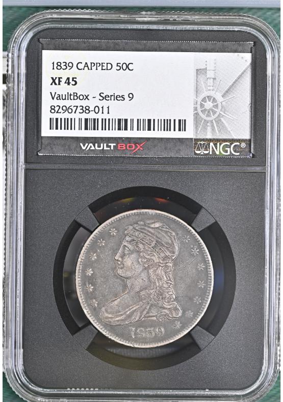 1839 CAPPED 50C NGC XF45 FRONT