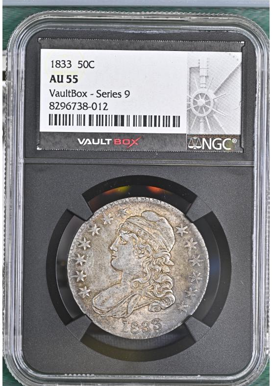 1833 50C NGC AU55 FRONT