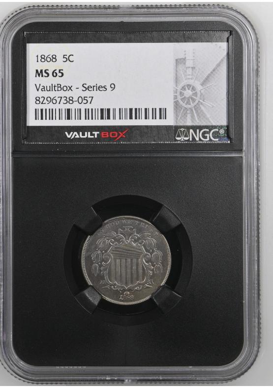 1868 5C NGC MS65 FRONT
