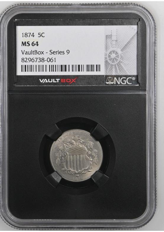 1874 5C NGC MS64 FRONT