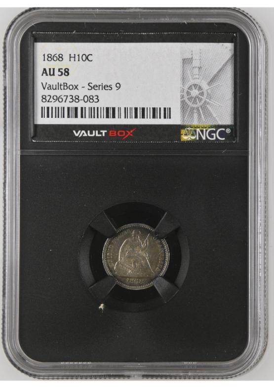 1868 H10C NGC AU58 FRONT